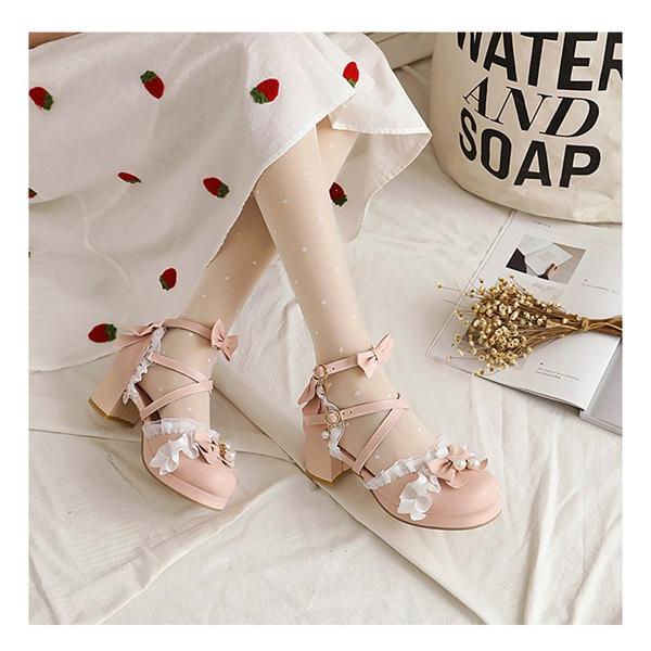 ロリータ 厚底 ロリィタパンプス ゴスロリ おでこ靴 ロリィタ靴 ヒール