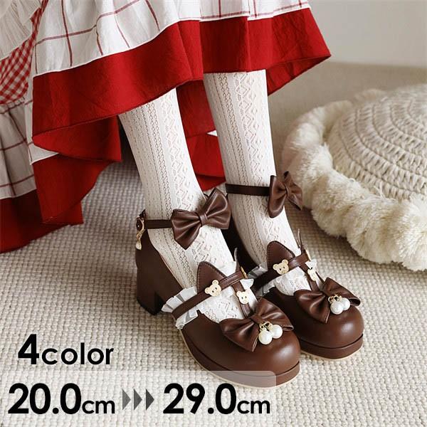 ロリータ 厚底 ロリィタパンプス ゴスロリ おでこ靴 ロリィタ靴 ヒール