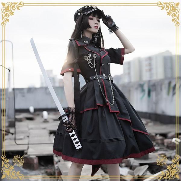 Lolita系 ロリータ 軍服 ワンピース ゴスロリ セーラー服 ロリ 制服 学生服 萌え萌え 少女ウェア レディース 二次元ドレス 学園祭 文化祭