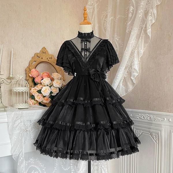 ロリータ ワンピース花嫁 パーティードレス 可愛い プリンセスドレス お姫様 Lolita ロリータ服 リボン フリル 可愛いコスチューム 文化祭_11