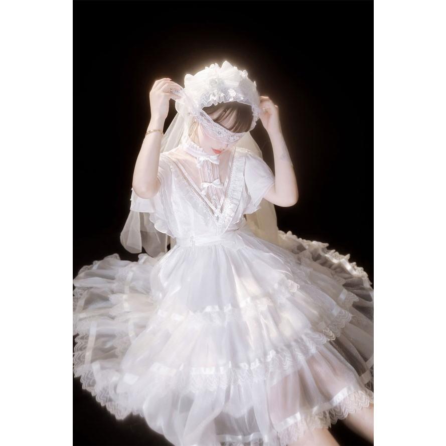 ロリータ ワンピース花嫁 パーティードレス 可愛い プリンセスドレス お姫様 Lolita ロリータ服 リボン フリル 可愛いコスチューム 文化祭_2