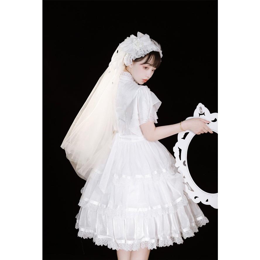 ロリータ ワンピース花嫁 パーティードレス 可愛い プリンセスドレス お姫様 Lolita ロリータ服 リボン フリル 可愛いコスチューム 文化祭_4