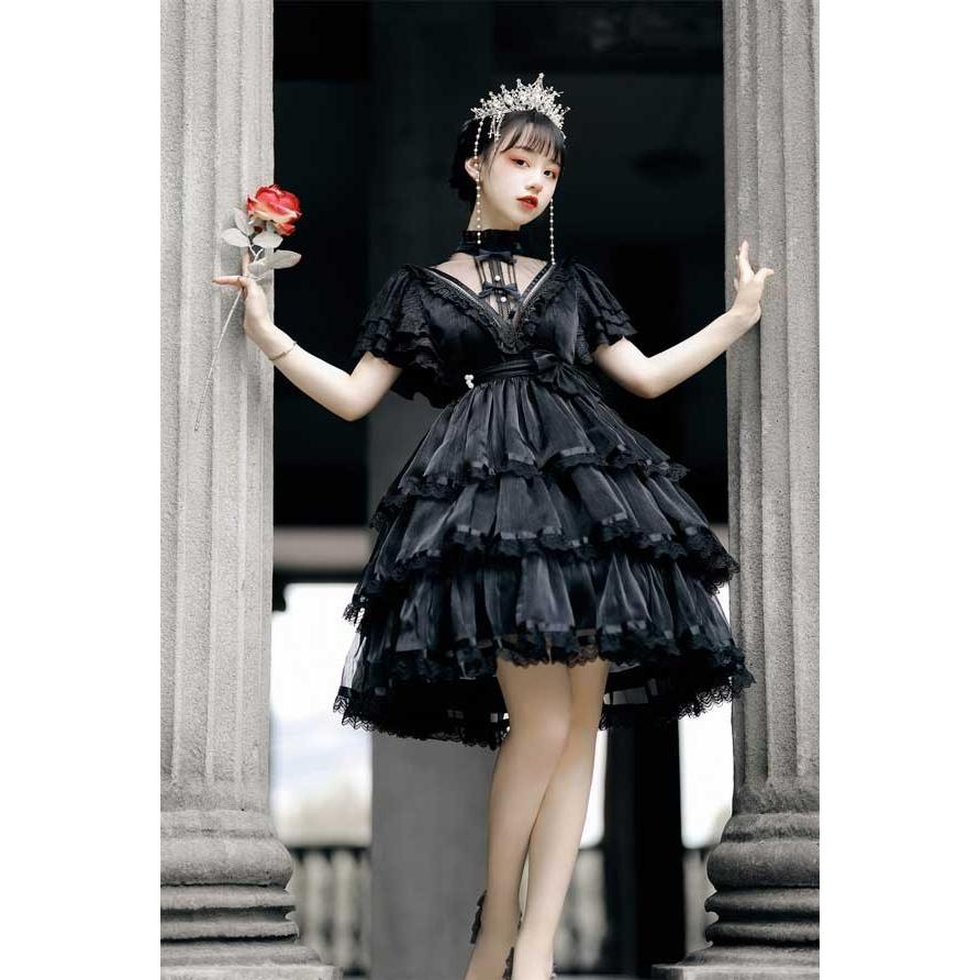 ロリータ ワンピース花嫁 パーティードレス 可愛い プリンセスドレス お姫様 Lolita ロリータ服 リボン フリル 可愛いコスチューム 文化祭_5