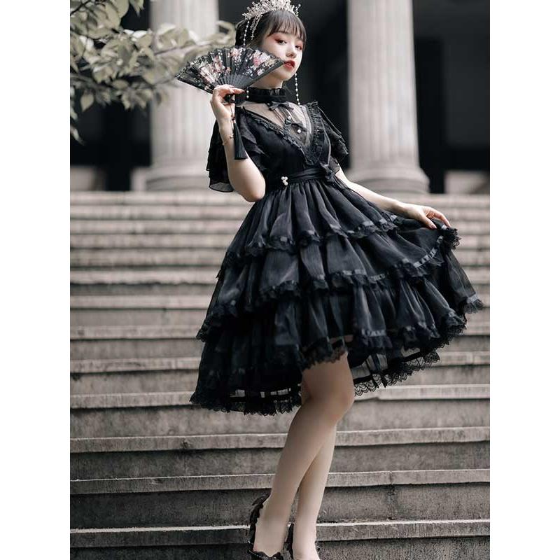 ロリータ ワンピース花嫁 パーティードレス 可愛い プリンセスドレス お姫様 Lolita ロリータ服 リボン フリル 可愛いコスチューム 文化祭_6