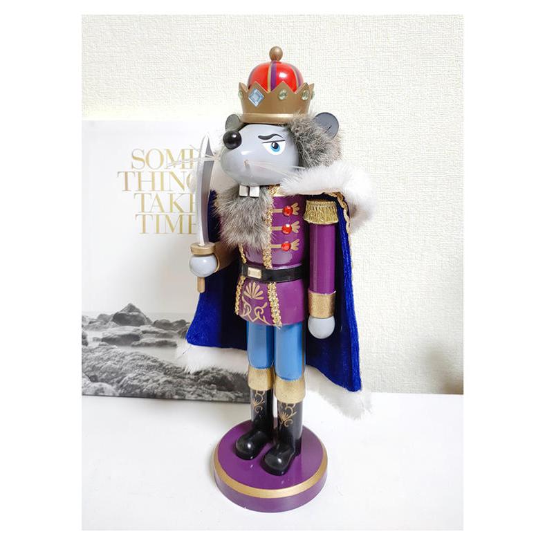 くるみ割り人形 置物 木製 国王人形 ネズミの王様 祝日 手作り 40cm 工芸品 洋風の画像
