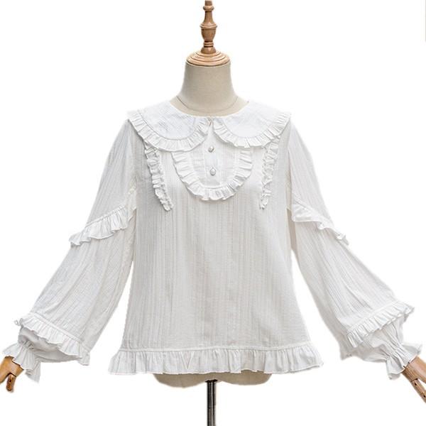 Lolita JSK ロリータ 鹿 刺繍 シャツ マント 秋野鹿鳴 お姫様 プリンセス リボン本 コーデュロイ コットン フェイクファー シアー Aライン_12
