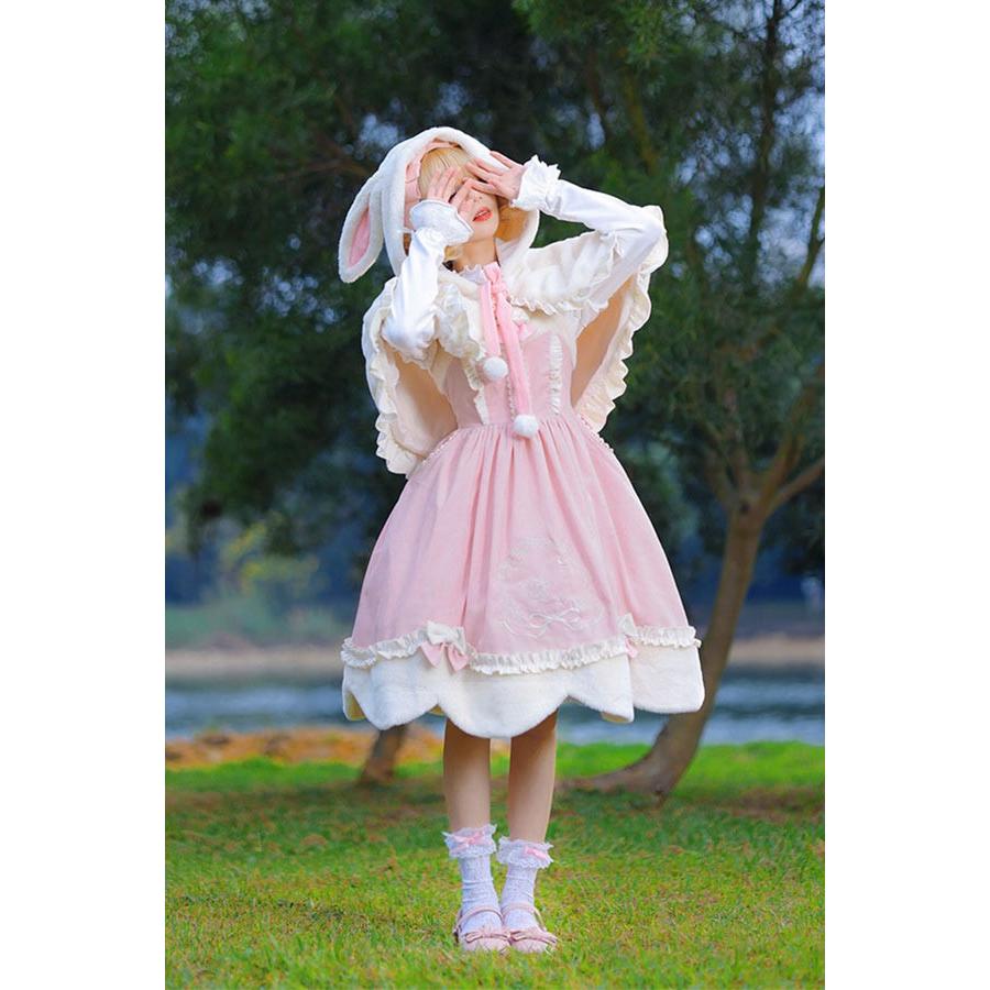 Lolita JSK ロリータ 鹿 刺繍 コーデュロイ 秋野鹿鳴 お姫様