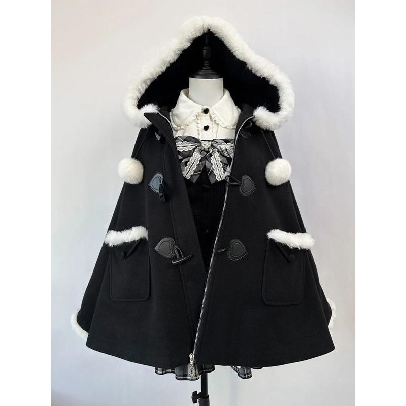 量産型 ダッフルコート 地雷系 コート ステンカラーコート ショート丈