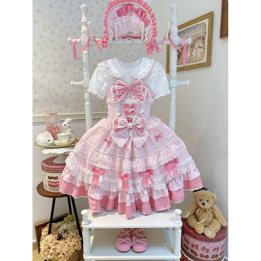 ロリータ JSK ワンピース レディース ジャンパースカート 吊りスカート