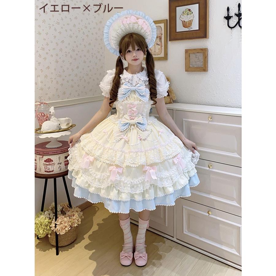ロリータ JSK ワンピース レディース ジャンパースカート 吊りスカート