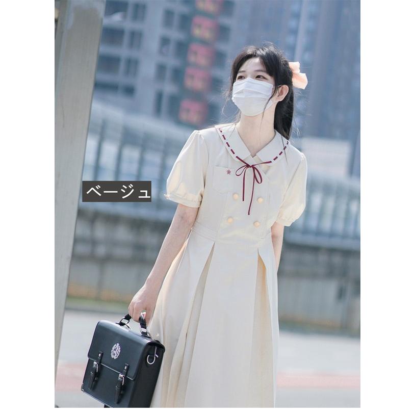 jk ワンピース グレー 夏 セーラー服 灰 半袖 膝丈 中学生 高校生 制服
