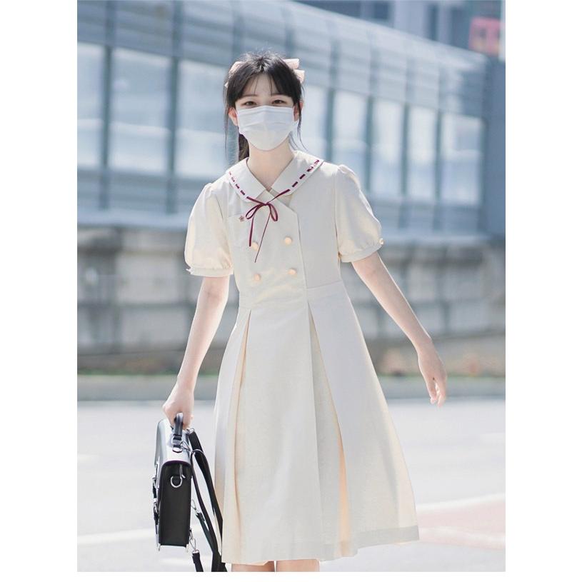 jk ワンピース グレー 夏 セーラー服 灰 半袖 膝丈 中学生 高校生 制服