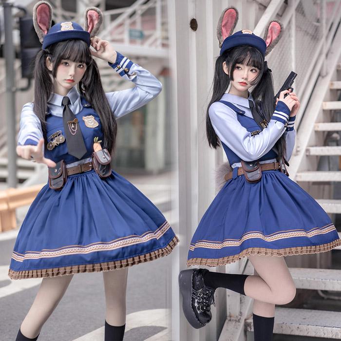 ディズニー ズートピア ジュディ・ホップス風 コスプレ衣装 ワンピース