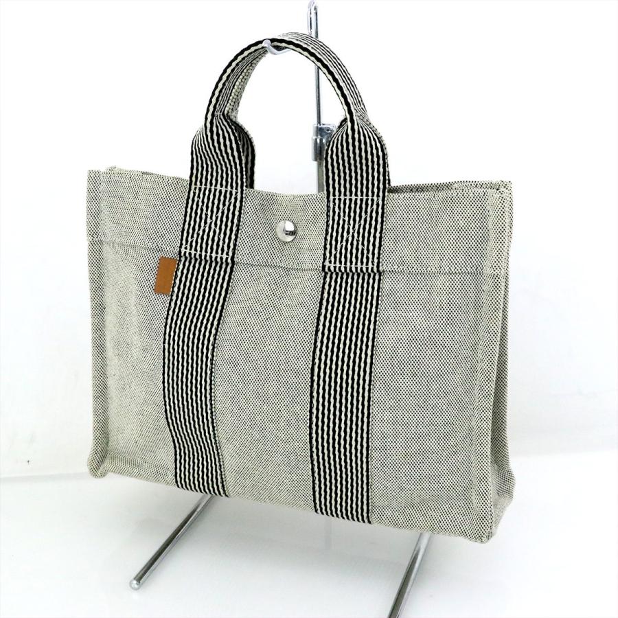 エルメス HERMES グレー キャンバス ニューフールトゥーPM エルメス HERMES グレー キャンバス ニューフールトゥーPM