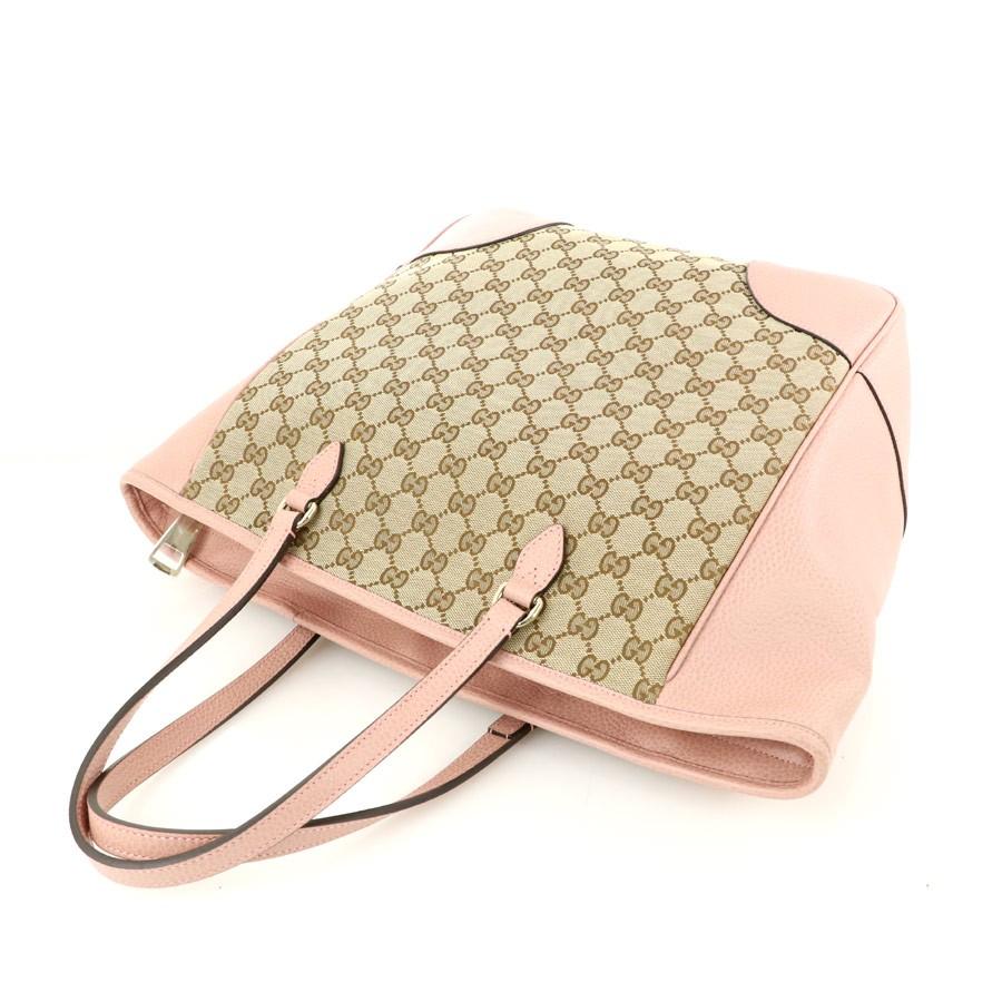 グッチ GUCCI ベージュ×ピンク キャンバス×レザー ショルダー グッチ GUCCI ベージュ×ピンク キャンバス×レザー ショルダー