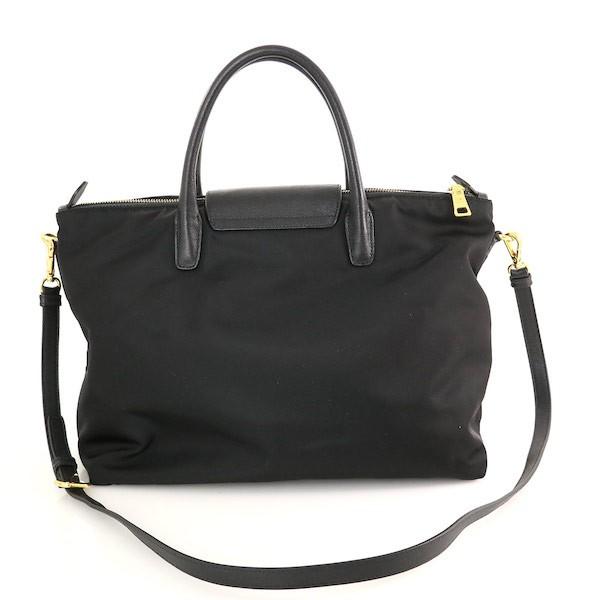 プラダ PRADA ブラック ナイロン×レザー トートバッグ 2way プラダ PRADA ブラック ナイロン×レザー トートバッグ 2way
