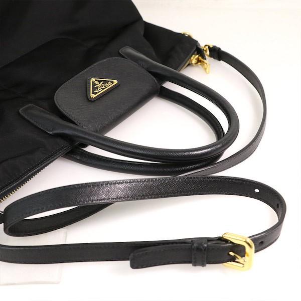 プラダ PRADA ブラック ナイロン×レザー トートバッグ 2way プラダ PRADA ブラック ナイロン×レザー トートバッグ 2way