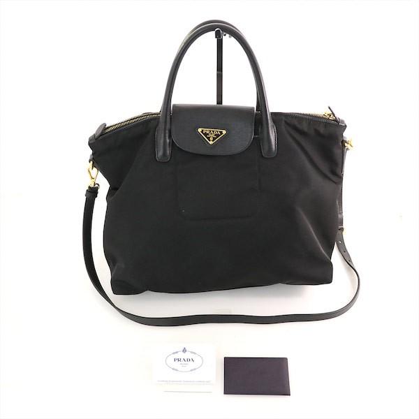 プラダ PRADA ブラック ナイロン×レザー トートバッグ 2way プラダ PRADA ブラック ナイロン×レザー トートバッグ 2way