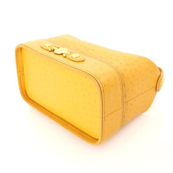 VERSACE　ジャンニ・ヴェルサーチ　 のオーストリッチバニティ ジャンニヴェルサーチ GianniVersace ライトブラウン オーストリッチ