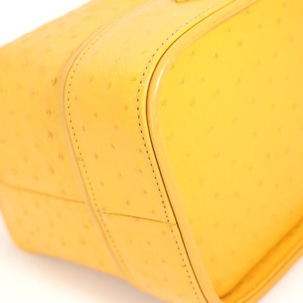 極美品✨ジャンニ ヴェルサーチ ハンドバッグ 2way レザー イエロー ジャンニヴェルサーチ GianniVersace ライトブラウン オーストリッチ