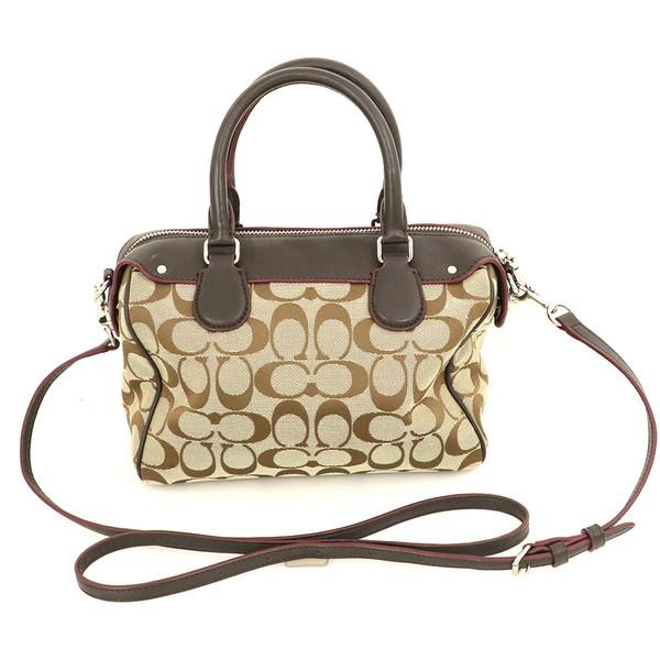 コーチ COACH シグネチャーブラウン キャンバス×レザー 2WAY バッグ
