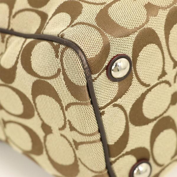 コーチ COACH シグネチャーブラウン キャンバス×レザー 2WAY バッグ
