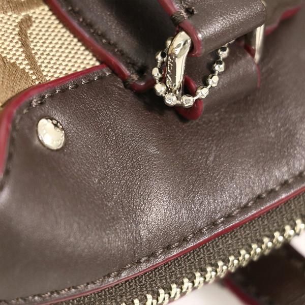 コーチ COACH シグネチャーブラウン キャンバス×レザー 2WAY バッグ