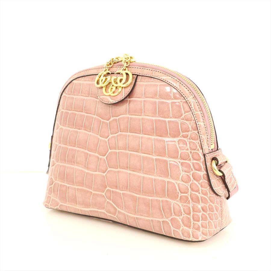 グッチ GUCCI GG ピンク クロコ オフィディア ショルダーバッグ グッチ GUCCI GG ピンク クロコ オフィディア ショルダーバッグ
