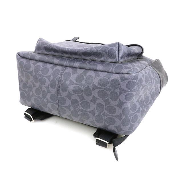 コーチ COACH シグネチャー ブルーグレー PVC リュックサック バック
