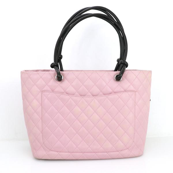 シャネル CHANEL カンボンライン ピンク ブラック カーフスキン シャネル CHANEL カンボンライン ピンク ブラック カーフスキン