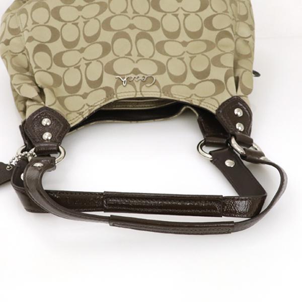 【中古】未使用品 コーチ COACH シグネチャー ホーボーバッグ キャンバス 黒 ブラック F21881 /UO レディース コーチ COACH シグネチャーホーボ キャンバス×パテントレザー F21881