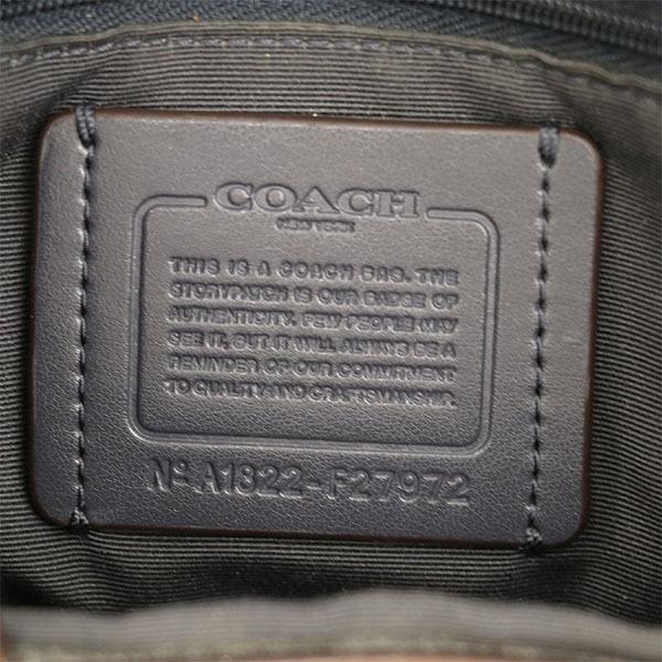 コーチ COACH ブラウン シグネチャー コーティングキャンバス レザー