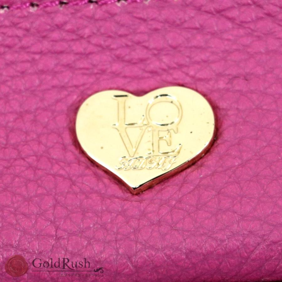 ADMJ LOVE ショルダーバッグ ピンク キャンバス レザー アクセソワ  