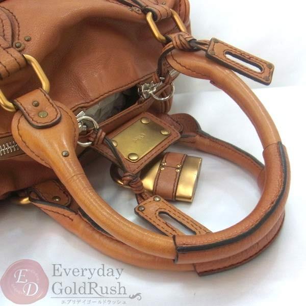 CHLOE クロエ ブラウン レザー ハンドバッグ 02-06-53 CHLOE クロエ ブラウン レザー ハンドバッグ 02-06-53