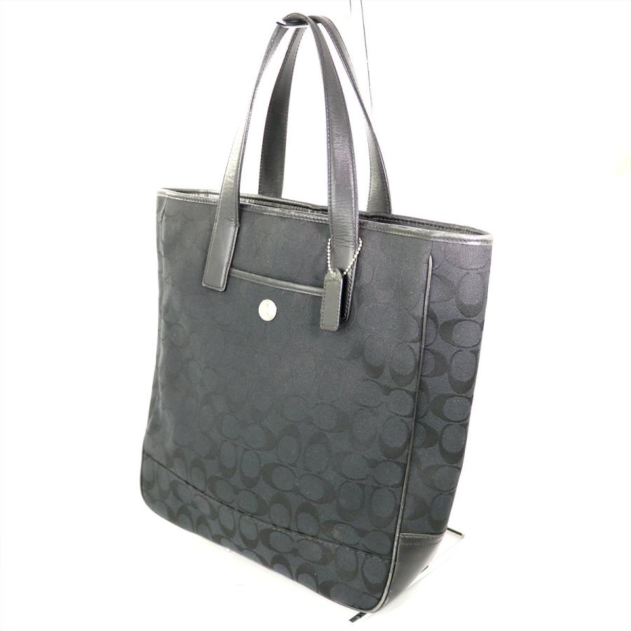 コーチ COACH ブラック シグネチャー キャンバス フック金具開閉