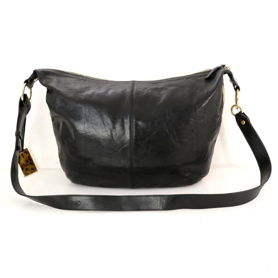 フルラ FURLA ブラック ハラコ レザー レオパード ショルダーバッグ 