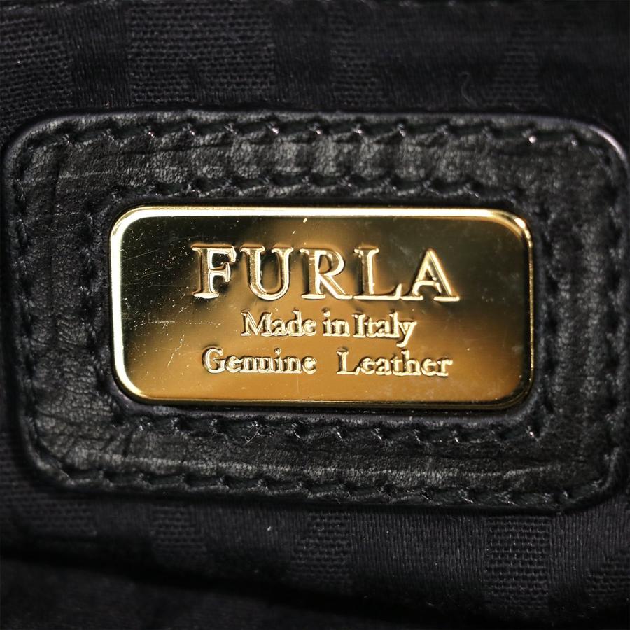 フルラ FURLA ブラック ハラコ レザー レオパード ショルダーバッグ