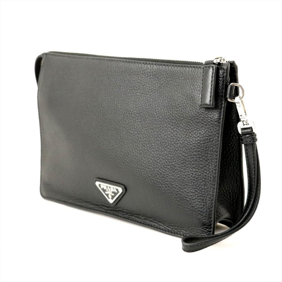 プラダ PRADA ブラック レザー セカンドバッグ バッグ メンズ プラダ PRADA ブラック レザー セカンドバッグ バッグ メンズ