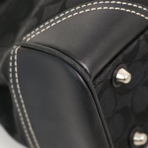 コーチ COACH シグネチャー ブラック キャナバス×レザー トートバッグ
