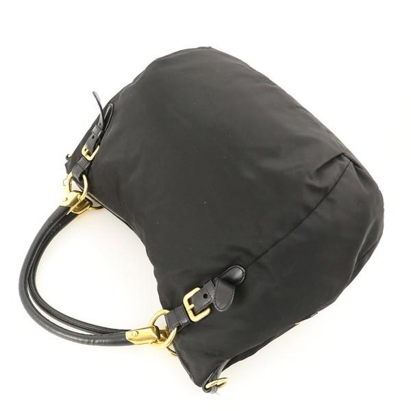 プラダ PRADA ネロ ブラック×ゴールド ナイロン×レザー ハンドバッグ