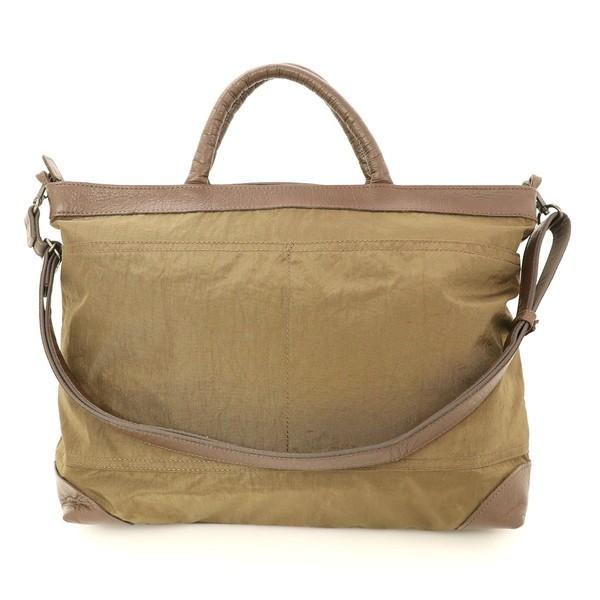 イビザ IBIZA ブラウン レザー×ナイロン 2wayバッグ フラワー パッチ