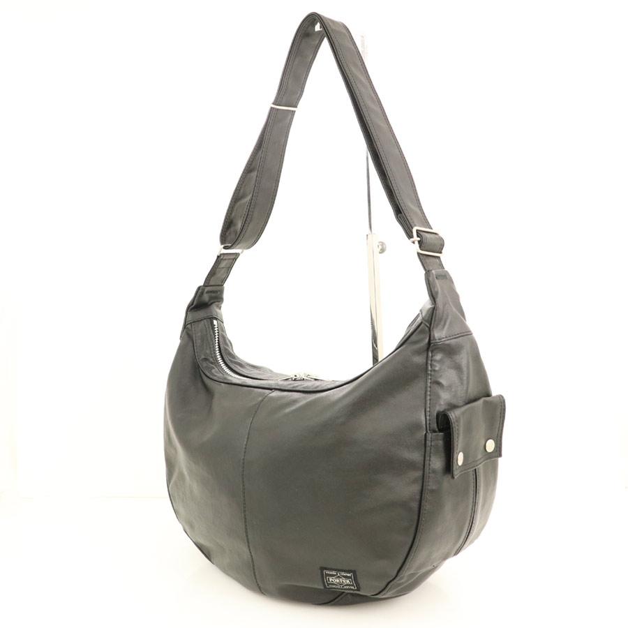 ポーター PORTER ブラック 高密度キャンバス 三日月型 ショルダー