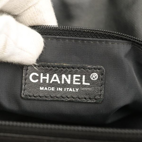 シャネル CHANEL ブラック コーティングキャンバス パリビアリッツGM