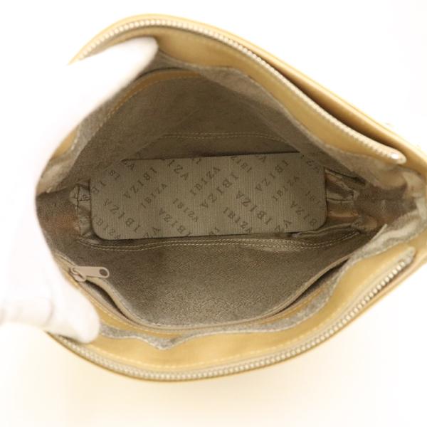 イビサ IBIZA ライトベージュ クリーム色 ナイロン ショルダーバッグ  