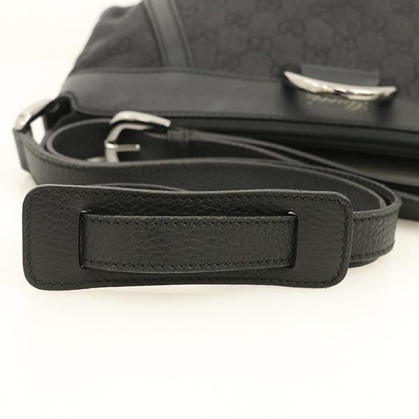 グッチ GUCCI ブラック 黒 GGキャンバス レザー アビー ショルダー