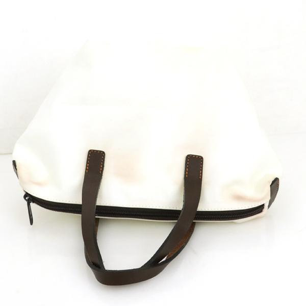 Herve Chapelier白トートバッグ昨年夏購入　中古美品エルベシャプリエ エルベシャプリエ Herve Chapelier ホワイト 白 ブラウン 茶