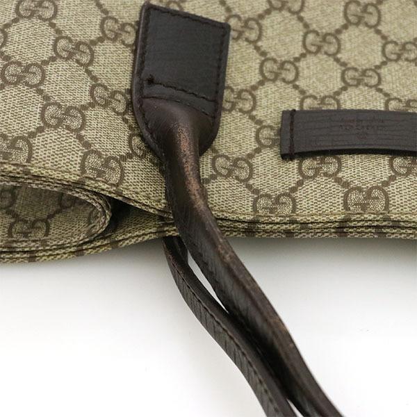 グッチ GUCCI GGスプリーム ベージュ ダークブラウン 茶 PU