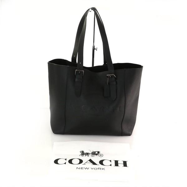 美品 コーチ COACH ハドソンオールレザーラージ トートバッグ ブラック カーフレザー F39947 メンズ レディース【kk】【中古】｜everydaygoldrush｜09