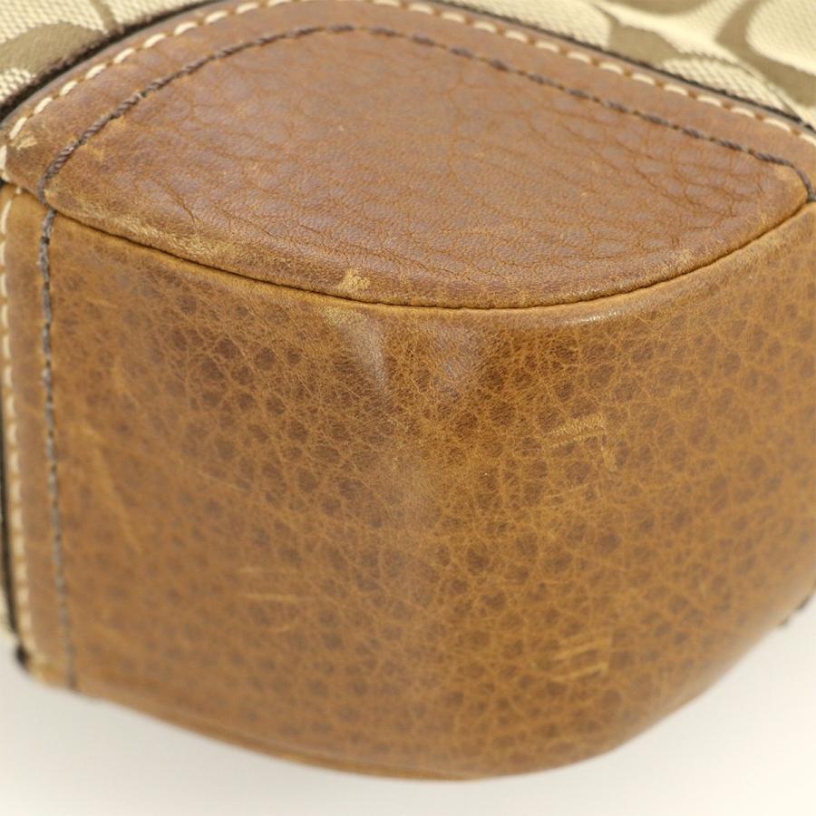 コーチ COACH ブラウン レザー キャンバス ワンショルダーバッグ コーチ COACH ブラウン レザー キャンバス ワンショルダーバッグ