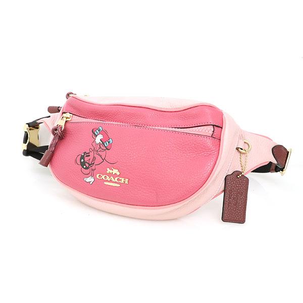 コーチ COACH ミッキー ピンク レザー ボディバッグ ディズニーコラボ
